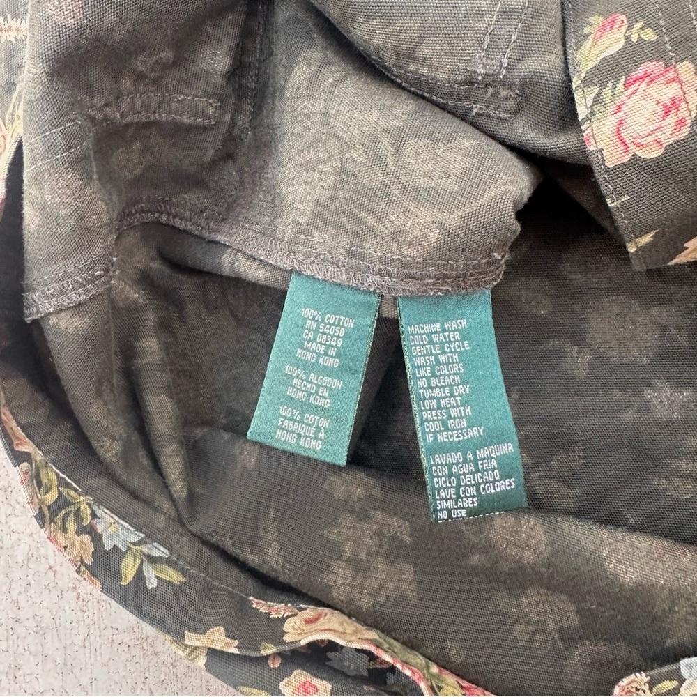 Women’s Vintage Lauren Jeans Co. Ralph Lauren Floral Canvas Chore Jacket Medium - Picture 8 of 8